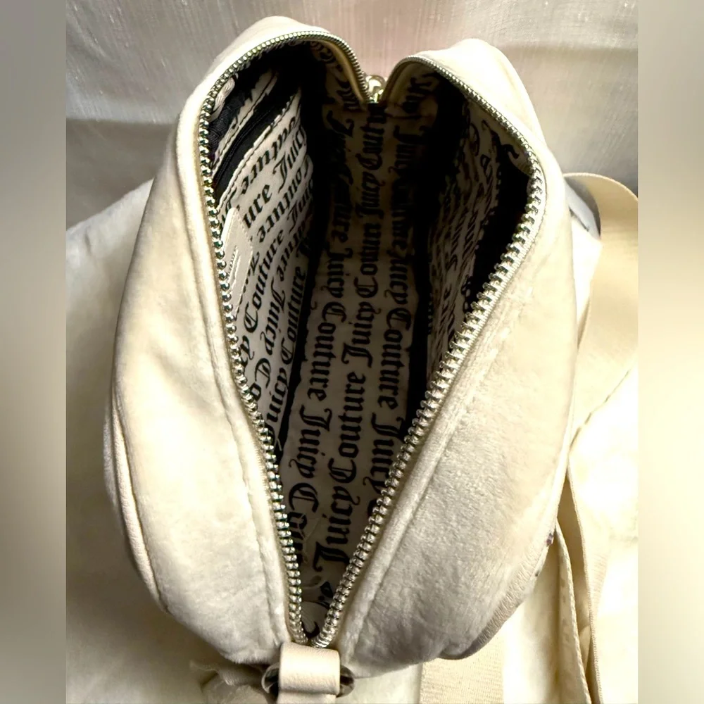 NEW Juicy Couture White Fuzzy Camera Crossbody Bag